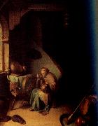 Gerrit Dou An Interior,with an old Woman eating Porridge (mk33) Sweden oil painting artist